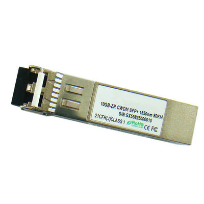 10G CWDM 1550nm 80 킬로미터 SFP+ 광 섬유형 송수신기